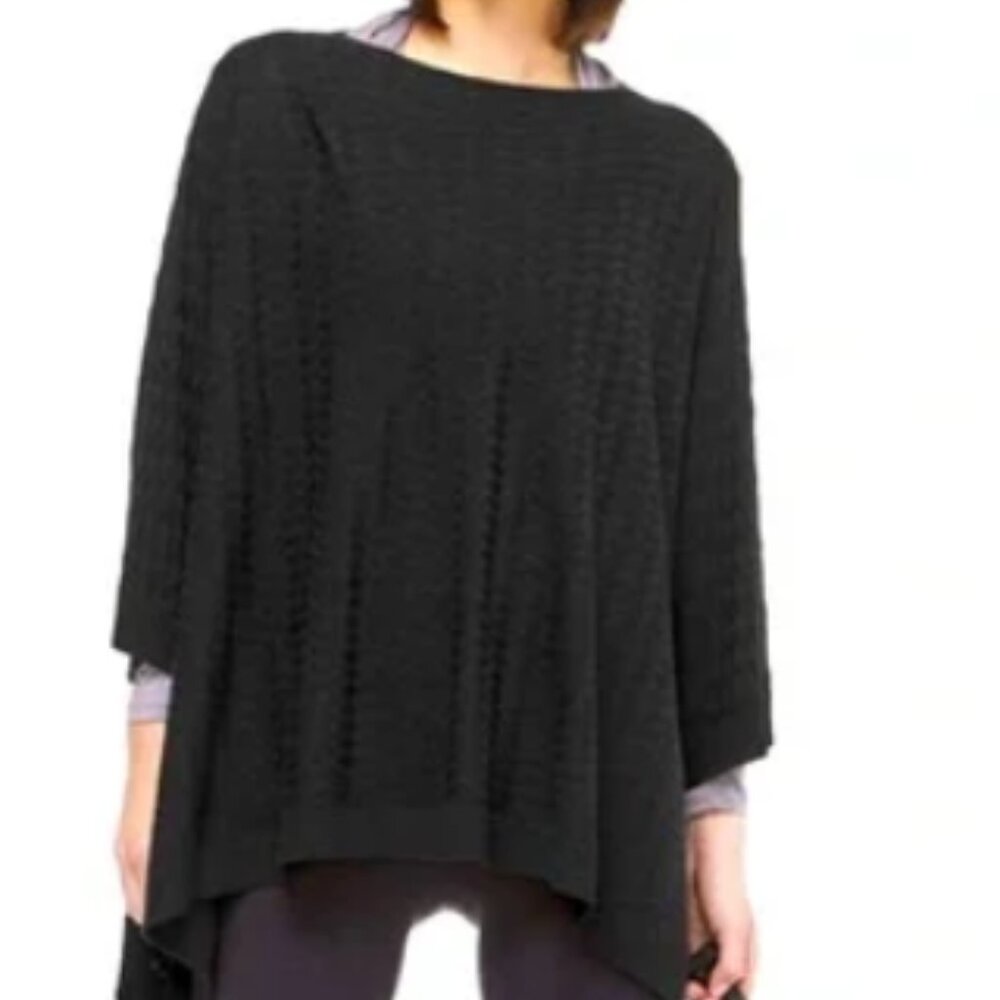 Lululemon Divinity Poncho Woven One Size Black Textured